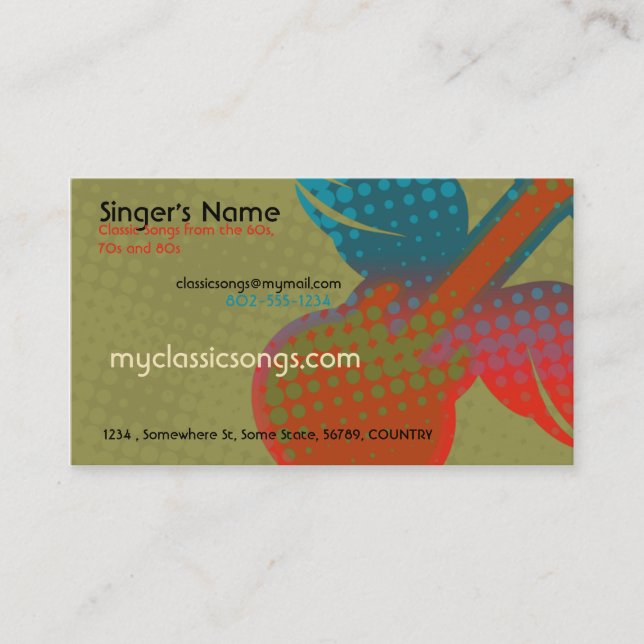 Retro Music Business Card (Front)