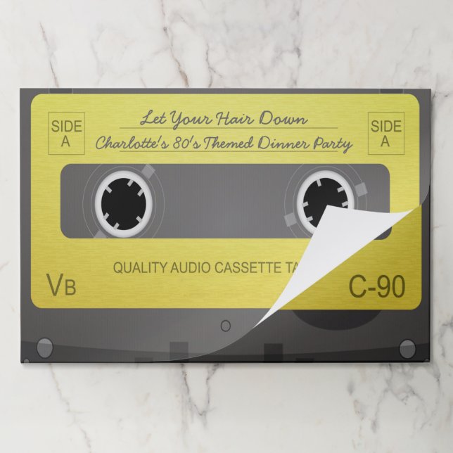 Retro Music Cassette Dinner Party Personalized  Paper Pad (Folded)