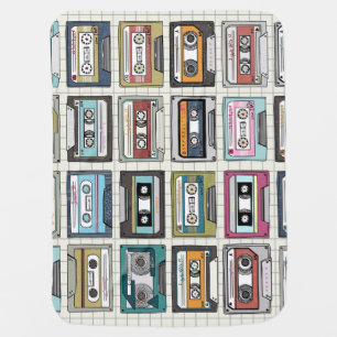Retro Music Cassette: Nostalgic Icon Baby Blanket