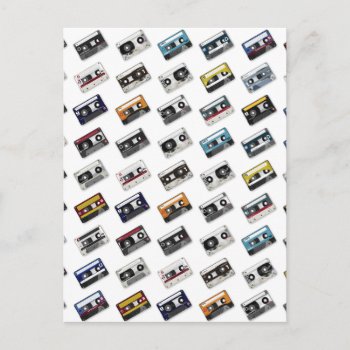Retro Music Cassette Tapes Postcard by vectortoons at Zazzle