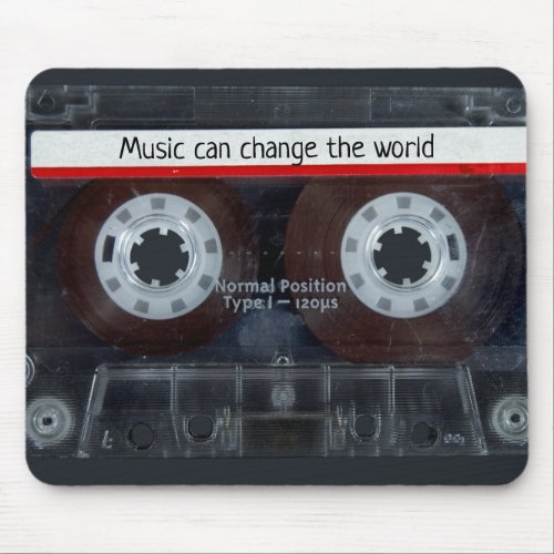 Retro Music Cassette with Quote Mouse Pad