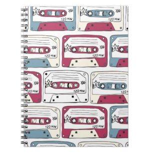 Retro Music Cassettes: Rock Background Pattern Notebook