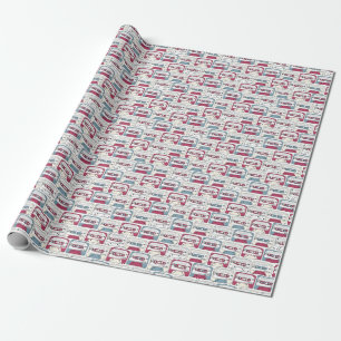 Retro Music Cassettes: Rock Background Pattern Wrapping Paper