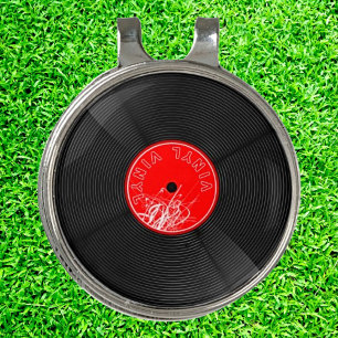 Retro Music Charm on the Greens: Vinyl Record Golf Hat Clip