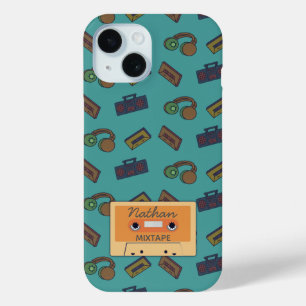 Retro Music Collage Mixtape Personalised iPhone 15 Case