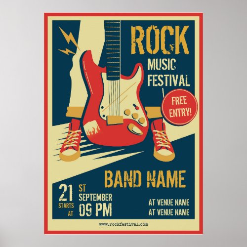 Retro music concert event announcement Poster