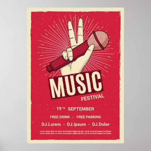 Retro music concert event announcement Poster