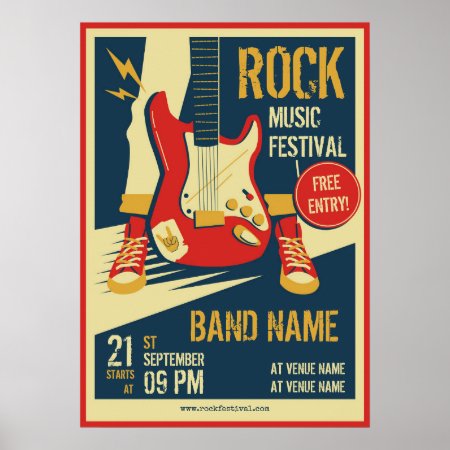 Retro Music Concert Event Announcement Poster
