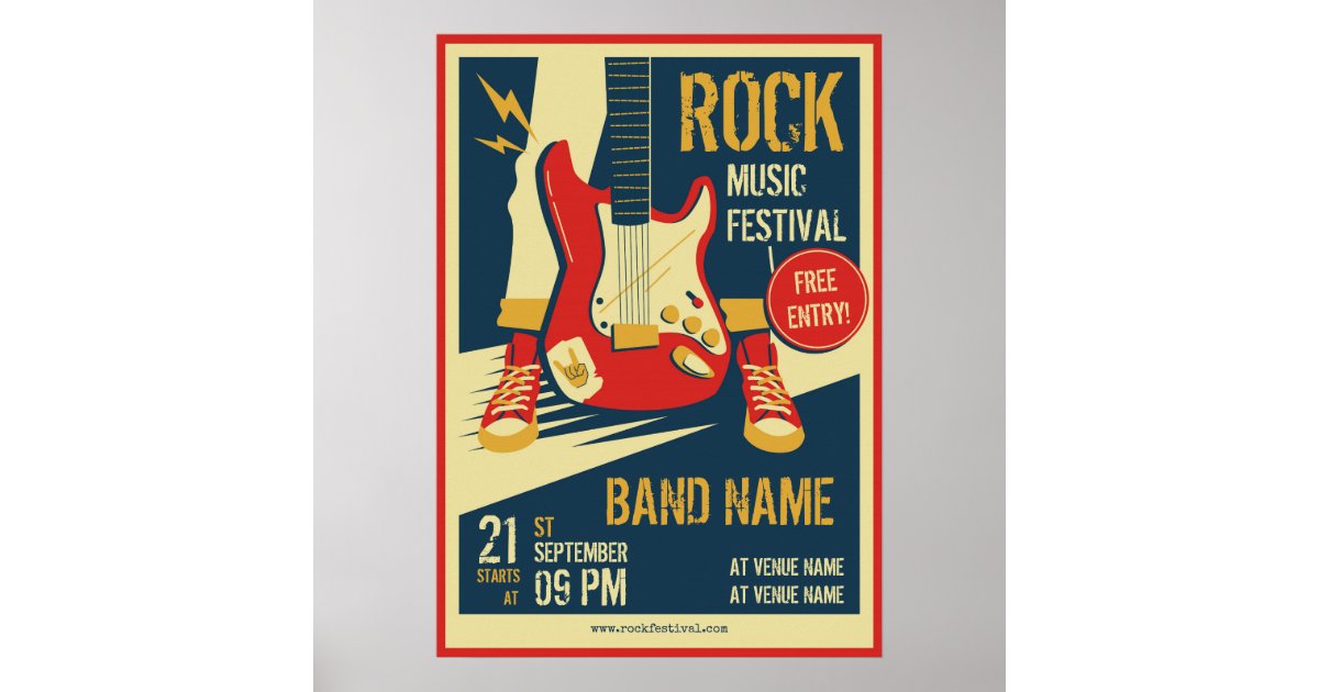 Retro music concert event announcement Poster | Zazzle
