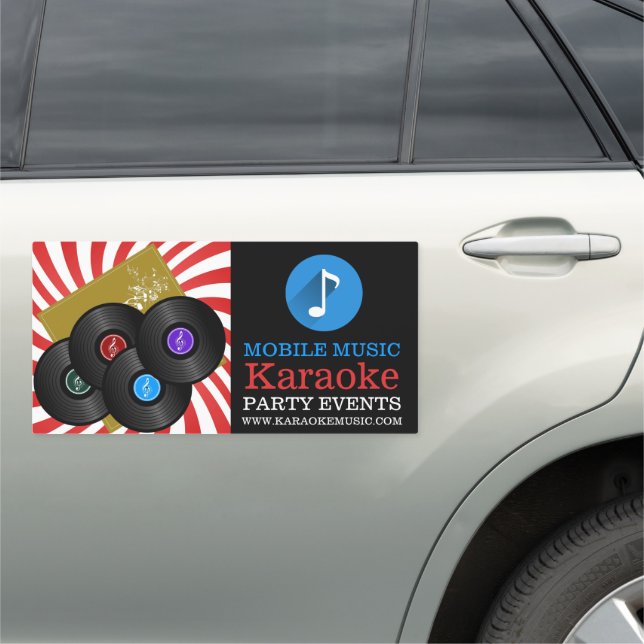 Retro Music Design, Karaoke Event Organizer Car Magnet (In Situ)