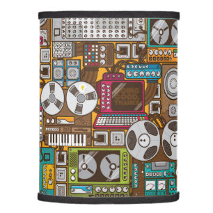 retro music designs lamp shade