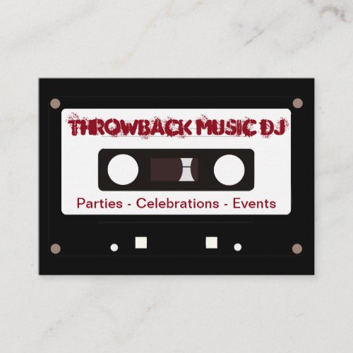 Retro Music DJ Cassette Tape Theme Business Card