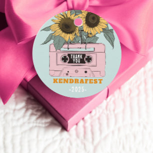 Retro Music Festival Dance Party Favor Tags
