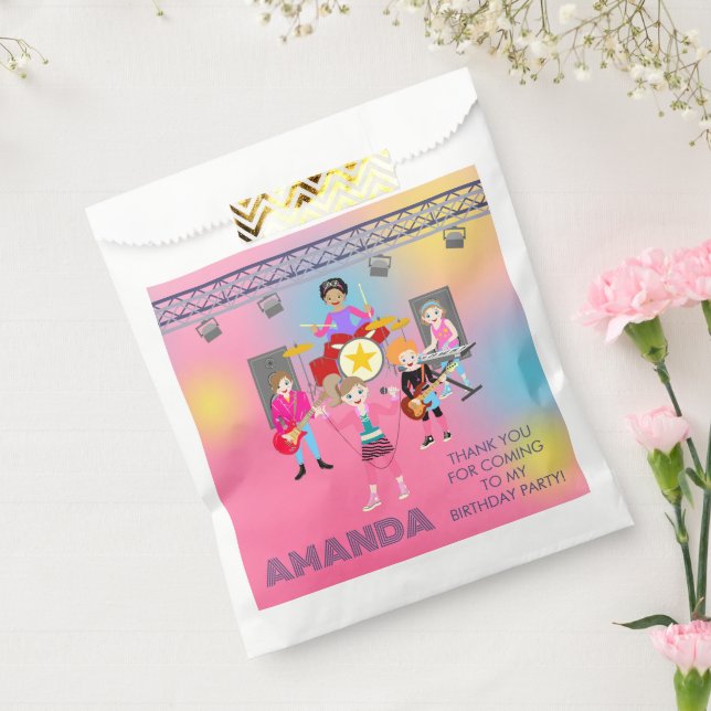Retro music girls band Birthday Party Favor Bag (Sealed)