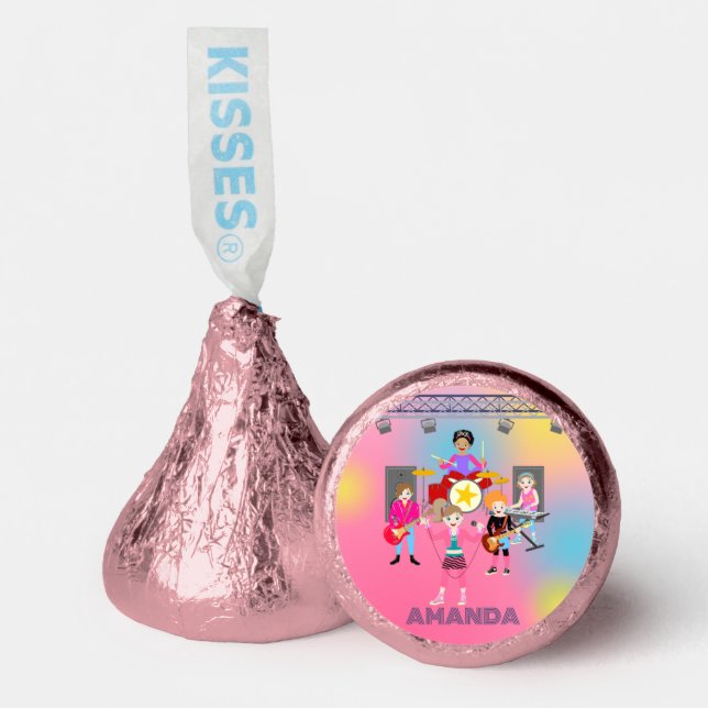 Retro music girls band Birthday Party Hershey®'s Kisses® (Front)