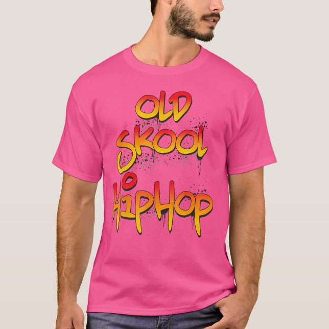 Retro Music Graffiti Tshirt Old Skool Hip Hop Shir (Front)