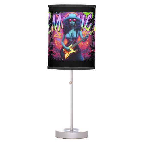 Retro Music Graphic Design Table Lamp