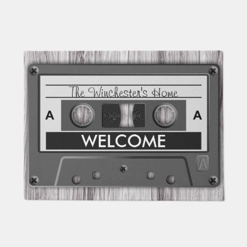 Retro Music Lovers Cassette Tape Welcome Doormat