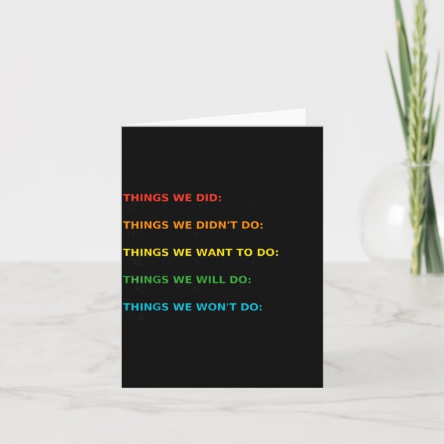 Retro music lovers things we did didn't want will card (Front)
