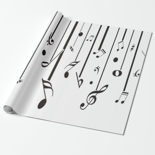 Retro Music Musical Notes  Wrapping Paper