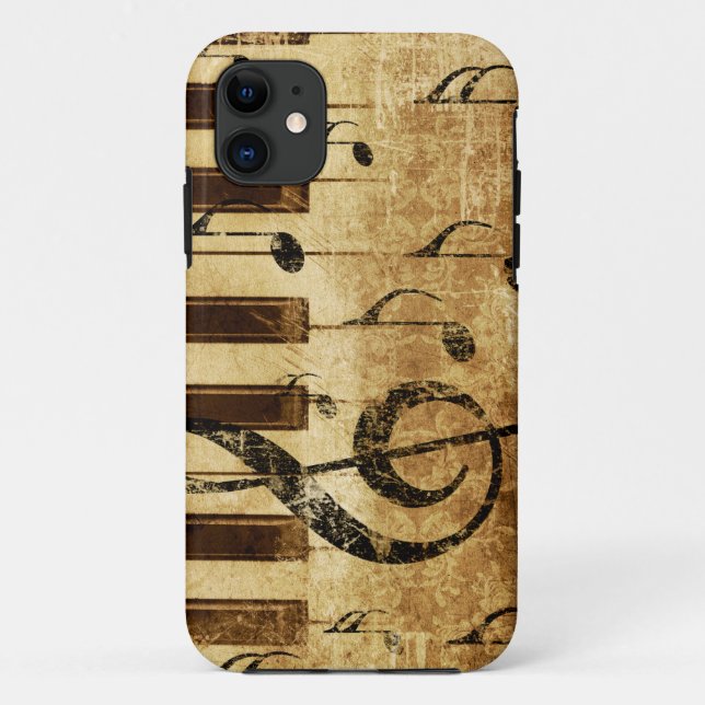 Retro music notes and piano Case-Mate iPhone case (Back)