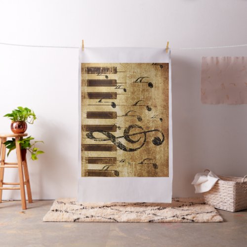 Retro music notes and piano fabric