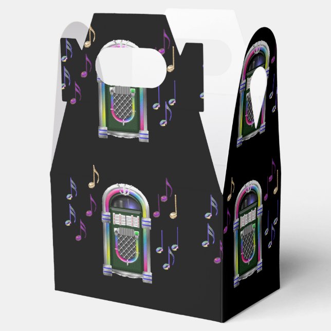 Retro Music Notes Juke Box Favor Box (Opened)