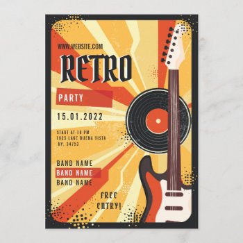 Retro Music Party Flyer Announcement by Pick_Up_Me at Zazzle