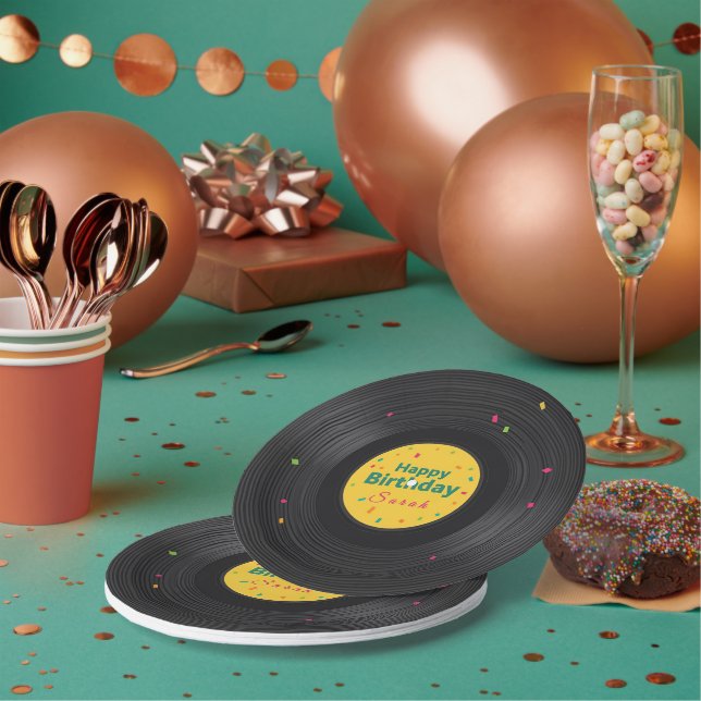 Retro Music Party Paper Plates (Multi)