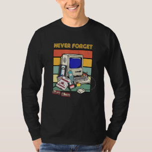 Retro Music Player 1980s 90s Cassette Tape Cd Musi T-Shirt