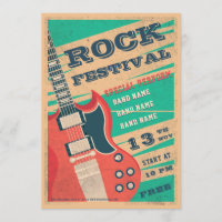 Retro music rock festival flyer Announcement