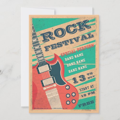 Retro music rock festival flyer Announcement
