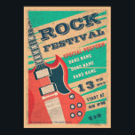 Retro music rock festival flyer Announcement Poster<br><div class="desc">Retro music rock festival flyer Announcement Poster .</div>