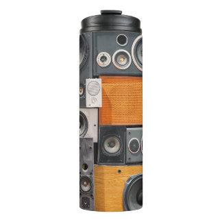 Retro Music Speaker Wall Design Thermal Tumbler
