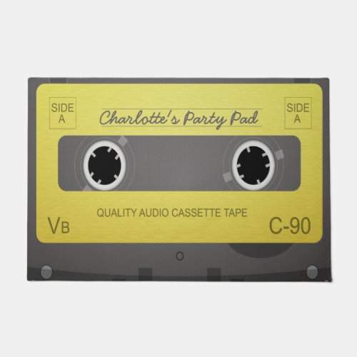 Retro Music Tape Personalized Doormat