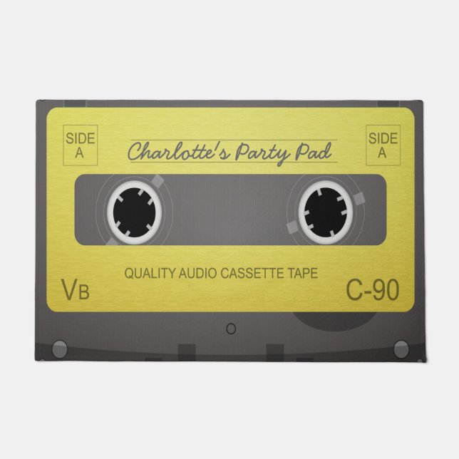 Retro Music Tape Personalized Doormat (Front)