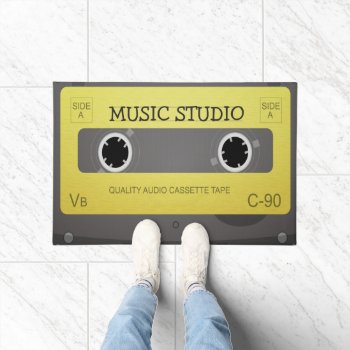 Retro Music Tape Personalized Doormat by Ricaso_Designs at Zazzle