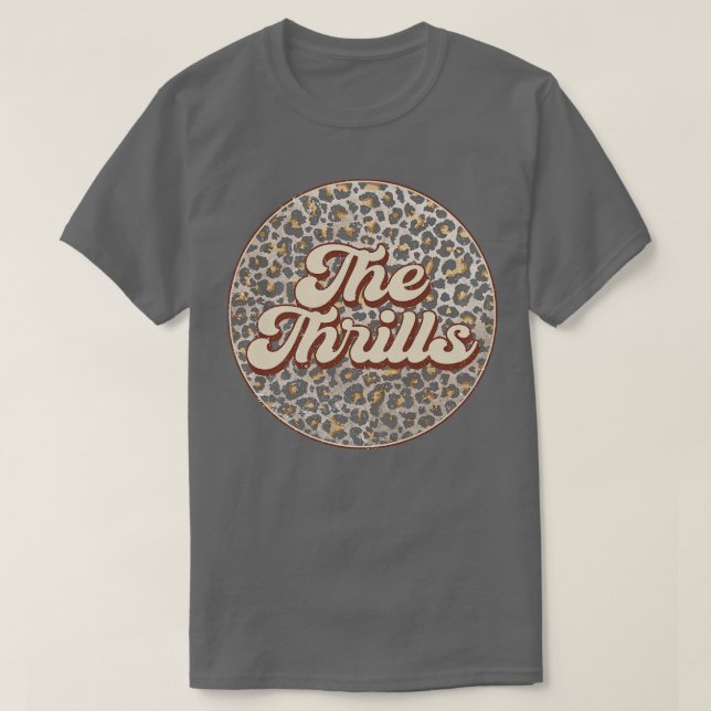 Retro Music Thrills Personalized Name Circle Birth T-Shirt (Design Front)