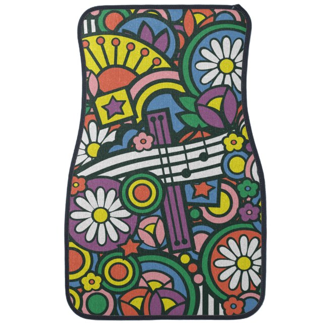 Retro Music Time Car Floor Mats (Front)