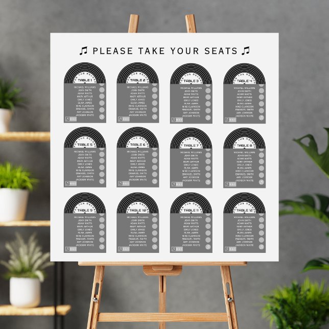 Retro Music Vinyl Record Unique Wedding Foam Board (Creator Uploaded)