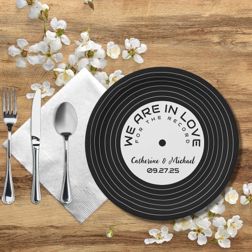 Retro Music Vinyl Record Unique Wedding Paper Plates