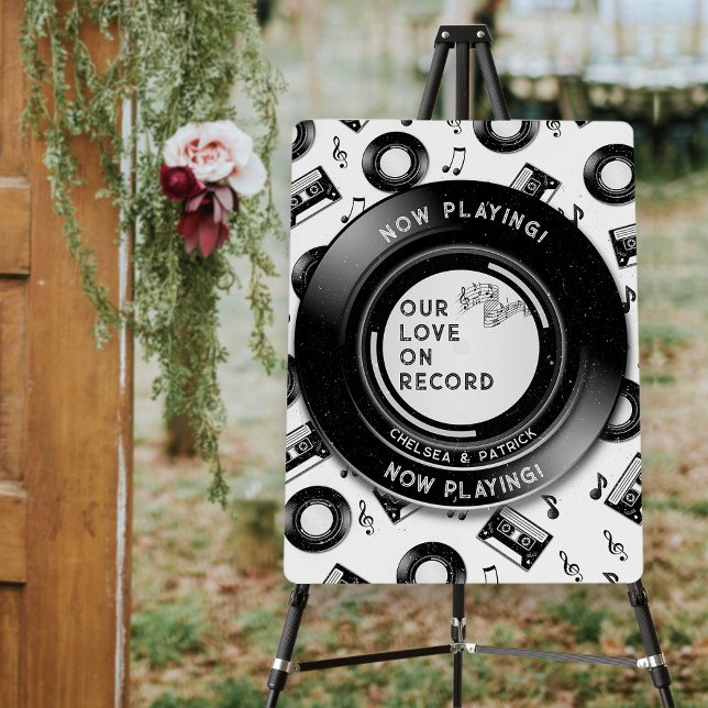 Retro Music Vinyl Record Wedding Reception Welcome Foam Board (Creator Uploaded)