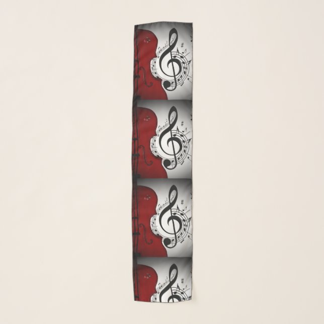 RETRO MUSICAL ART PRINT DESIGN FOR SCARF (Front)