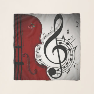 RETRO MUSICAL ART PRINT DESIGN FOR SCARF