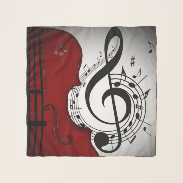 RETRO MUSICAL ART PRINT DESIGN FOR SCARF (Front)