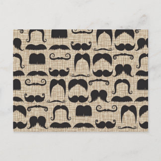 Retro Mustache Moustache Stache Pattern Postcard