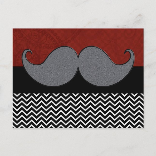 Retro Mustache Moustache Stache Postcard (Front)