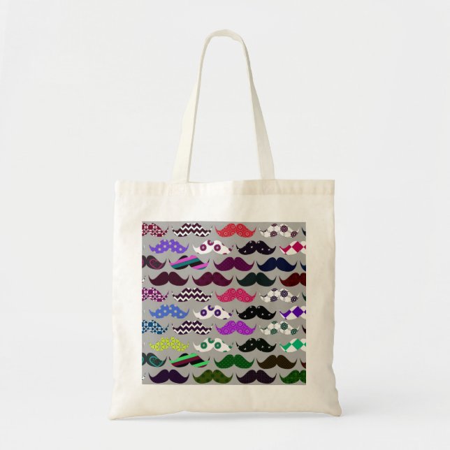 Retro Mustache Pattern Tote Bag (Front)