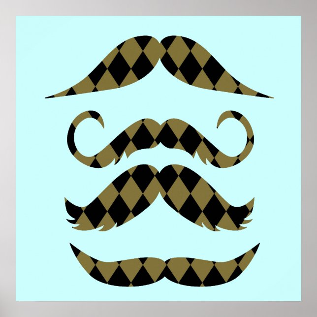 Retro Mustaches Poster (Front)