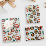 Retro Mustard Christmas Crew Three Photo Custom Wrapping Paper Sheets<br><div class="desc">This set of three sheets of gift wrap will delight friends and family when you personalize it with the photos of your kids, parents, friends or pets, putting the whole crazy cast of characters in silly holiday hats (Santa and elf) and reindeer antlers. Each sheet of wrap will have a...</div>